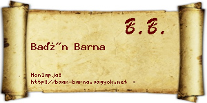 Baán Barna névjegykártya