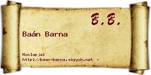Baán Barna névjegykártya