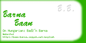 barna baan business card